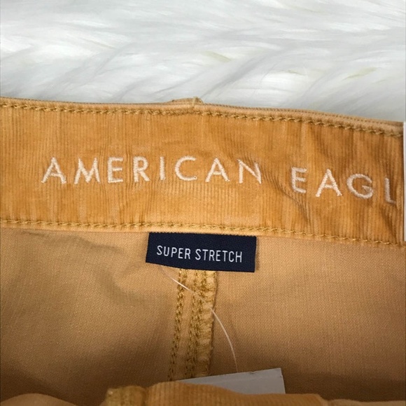 AE High-Waisted A-line Mustard Corduroy Skirt 2 - Picture 3 of 7